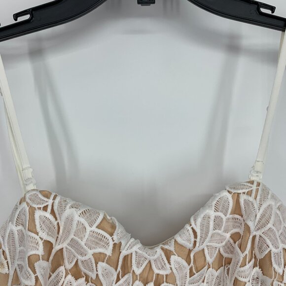 Lulus Dress Ivory Floral Lace Pinnacle of Prestige Strapless Midi - Picture 6 of 16